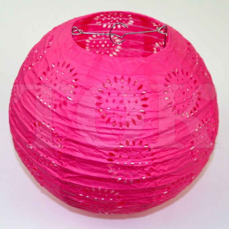 Бумажный фонарик с рисунком розовый 35 см. 0924-14